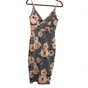 Privy Floral Bodycon Midi Dress Cutout